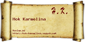Hok Karmelina névjegykártya